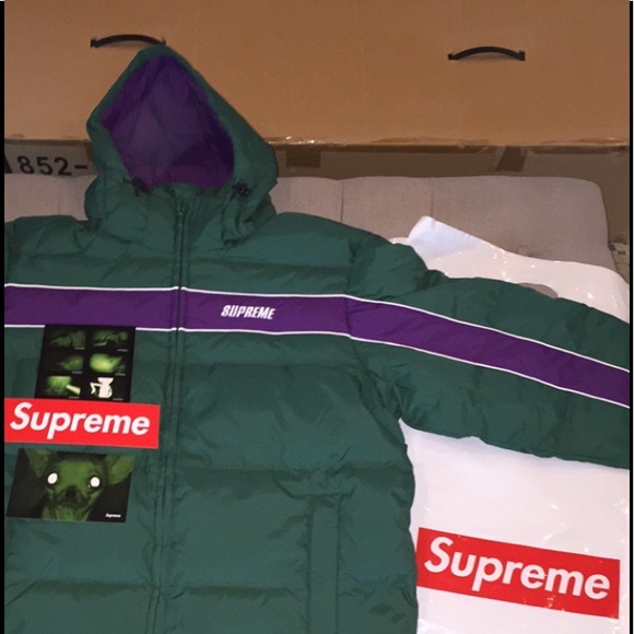 supreme panel down jacket